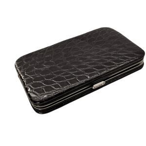 Womens ID Snake Print Wallet Black Patent Leather Kristine Accessories